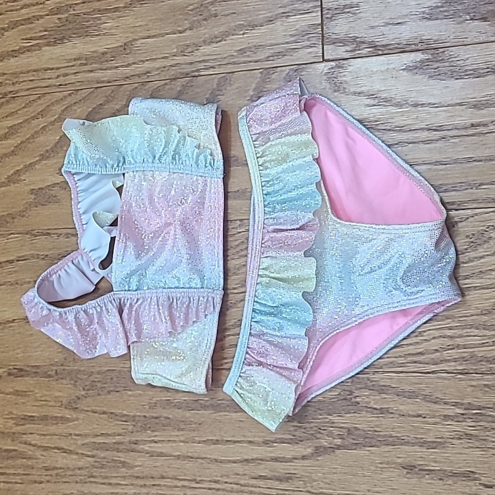 H&M Pastel Rainbow Ruffle Kids Bikini